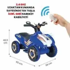 UJ Toys Ujtoys  Uzaktan Kumandalı Akülü Atv 6V Ranger-Siyah