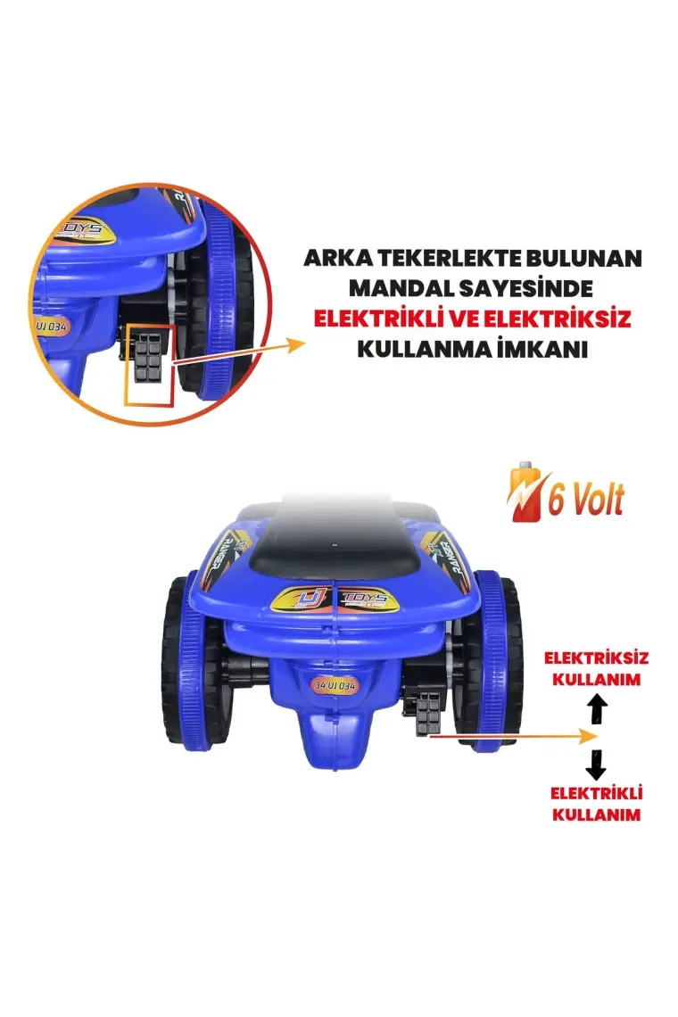 UJ Toys Ujtoys  Uzaktan Kumandalı Akülü Atv 6V Ranger-Siyah