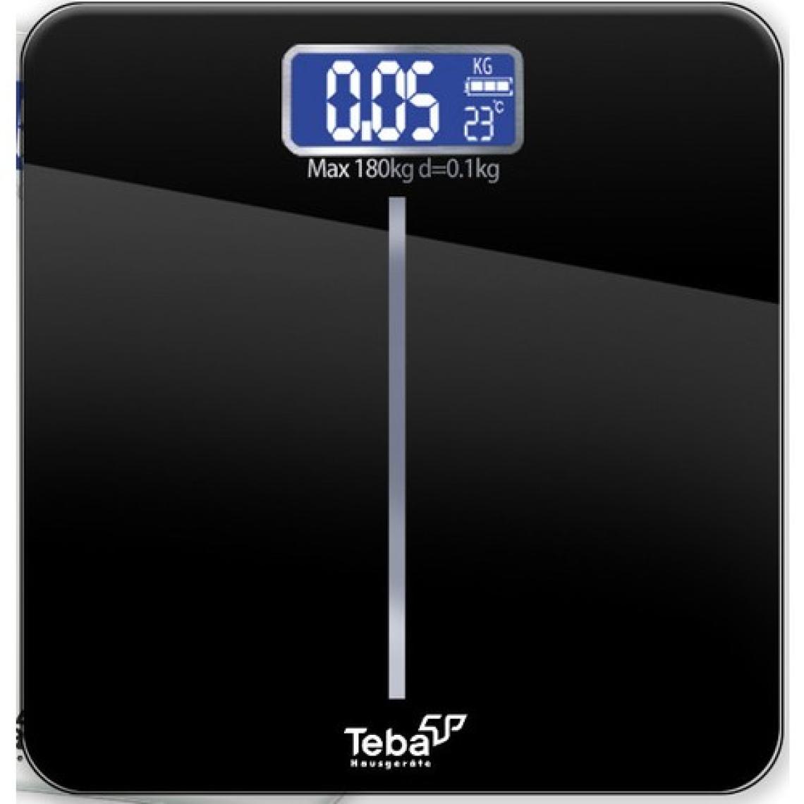 Teba Cam Dijital Banyo Baskülü, Tartı, Kalem Pilli Siyah Led Ekranlı, TBB-880