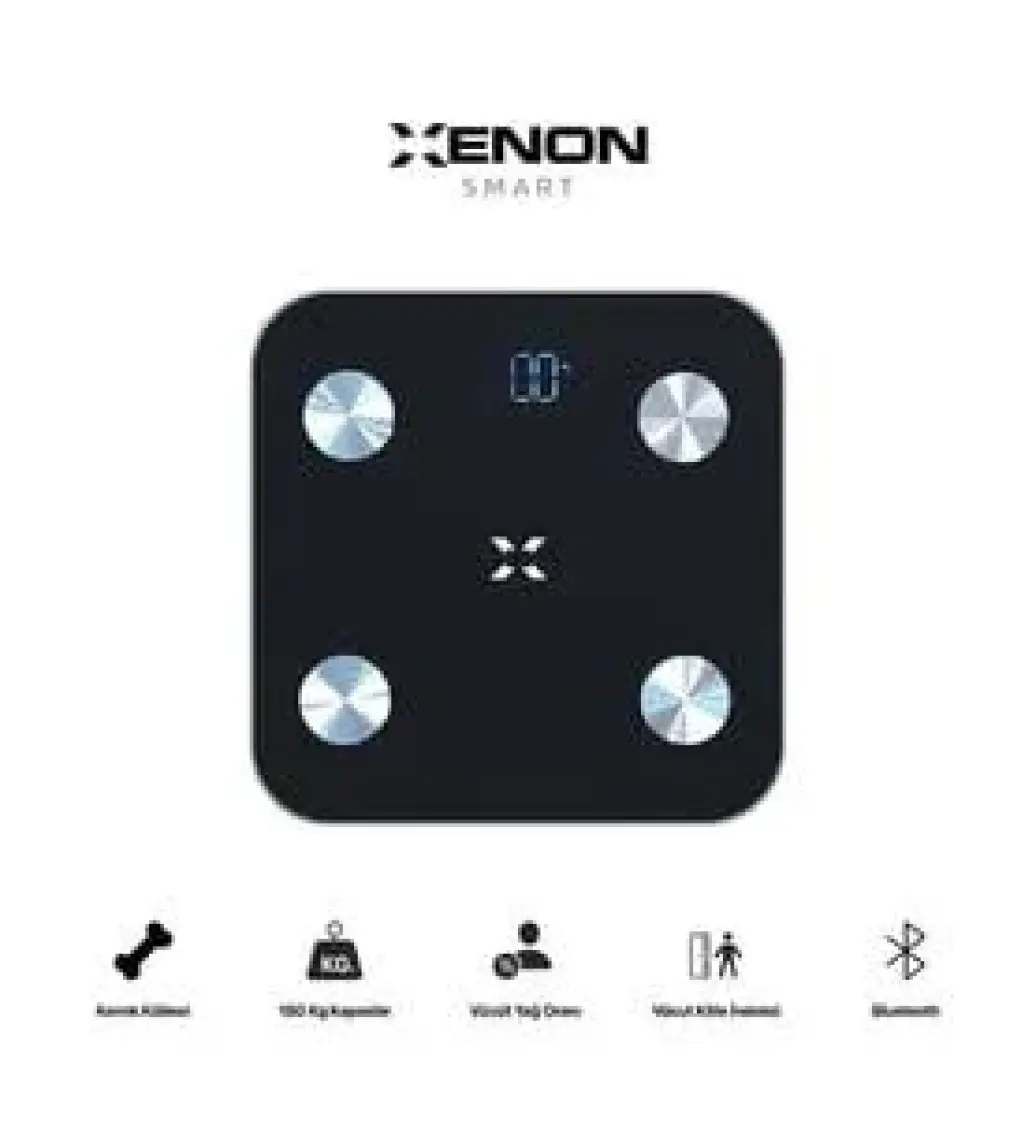 Xenon Smart Yeni Nesil Dijital Akıllı Tartı Yağ Kemik Kas Kütlesi Ölçen Vücut Veri Analizi Ölçümlü Baskül (180 kg kapasite) X8701