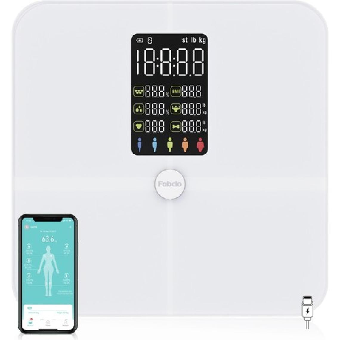 Fabcio Fitsmart Plus Bluetooth Çok Fonksiyonlu Yağ Ölçer Akıllı Tartı
