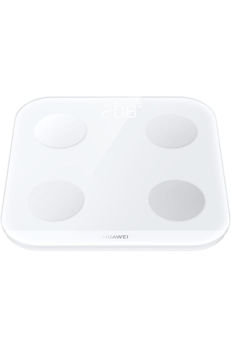 Huawei Akıllı Tartı 3 - Yağ Ölçer ve Vücut Analiz Cihazı, Beyaz Temperli Cam, LCD Ekran, Bluetooth Destekli, Ergonomik Tasarım