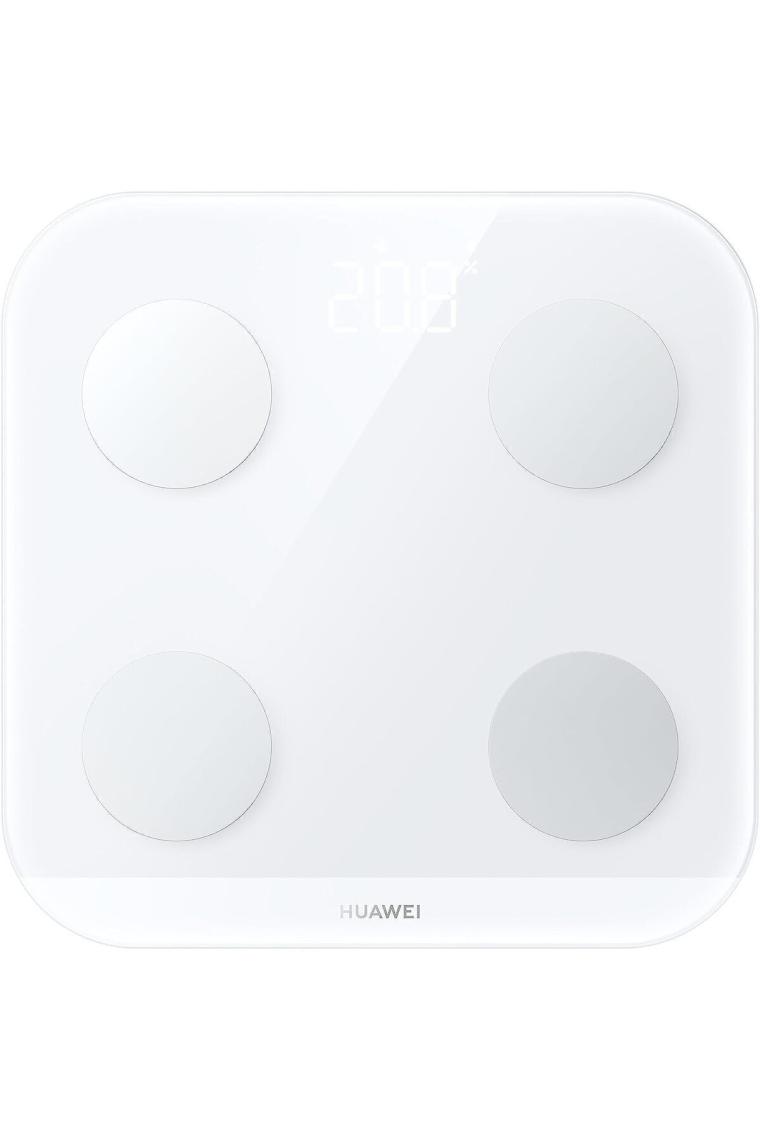 Huawei Akıllı Tartı 3 - Yağ Ölçer ve Vücut Analiz Cihazı, Beyaz Temperli Cam, LCD Ekran, Bluetooth Destekli, Ergonomik Tasarım
