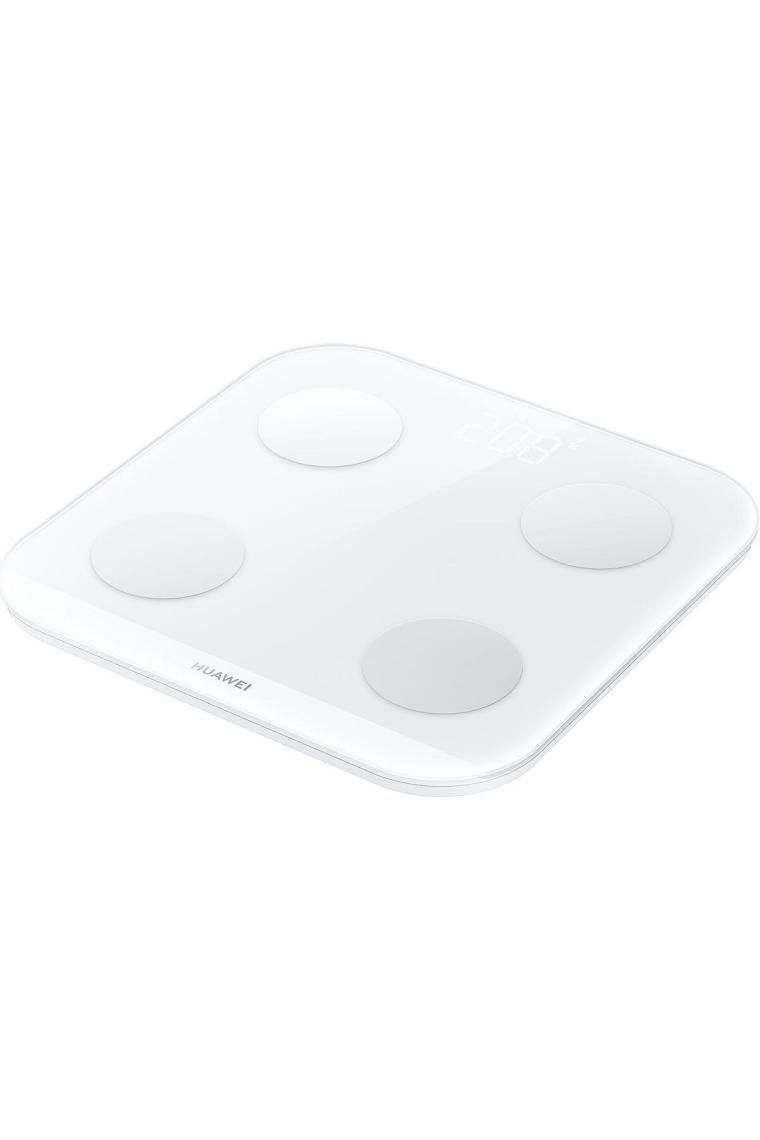 Huawei Akıllı Tartı 3 - Yağ Ölçer ve Vücut Analiz Cihazı, Beyaz Temperli Cam, LCD Ekran, Bluetooth Destekli, Ergonomik Tasarım