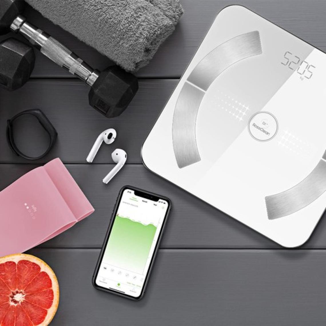 RossClean Smart Life 2 Yağ Ölçer Fonksiyonlu Beyaz Akıllı Bluetooth Tartı