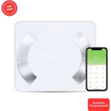 RossClean Smart Life 2 Yağ Ölçer Fonksiyonlu Beyaz Akıllı Bluetooth Tartı