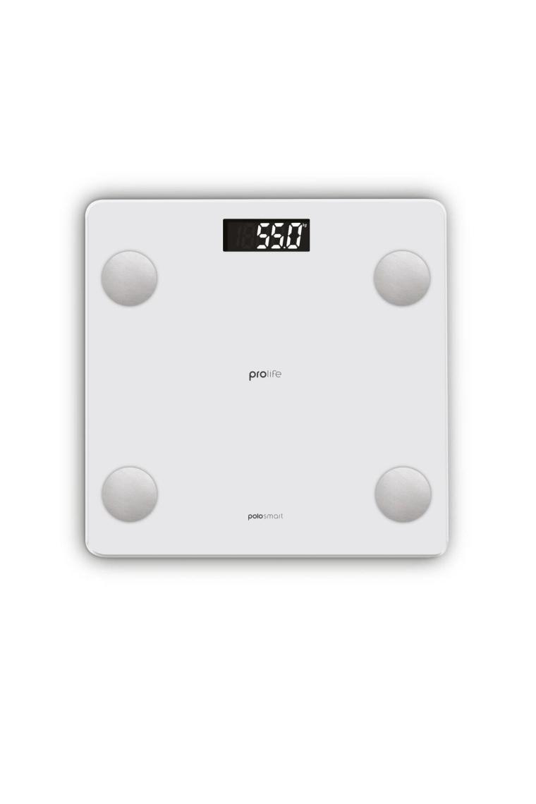 PoloSmart PSC12 Prolife Yağ Ölçer Akıllı Bluetooth Baskül Beyaz