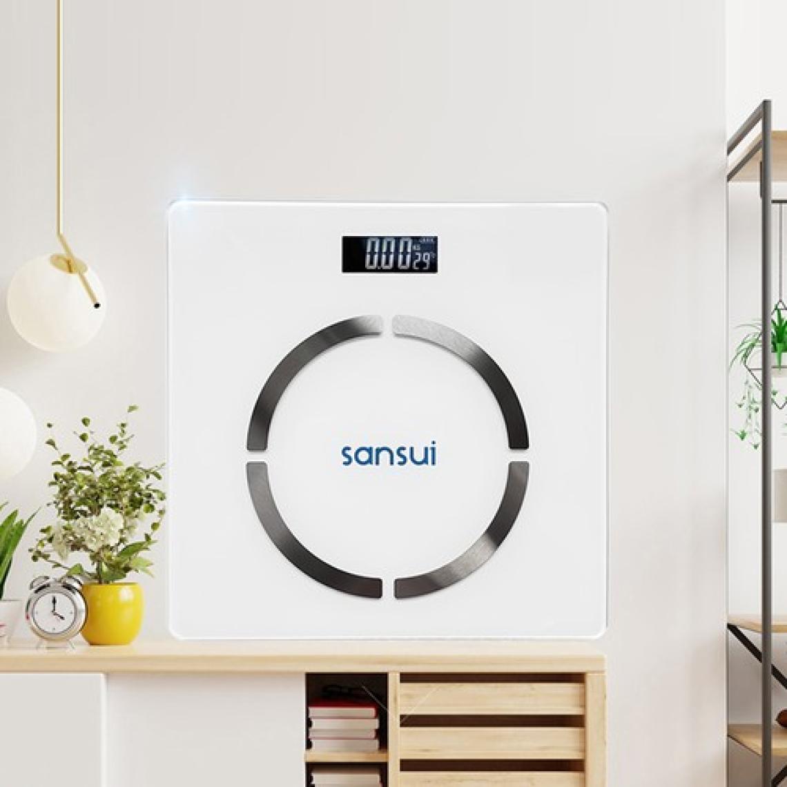 Sansui Akıllı Yağ Ölçer Dijital Tartı Beyaz