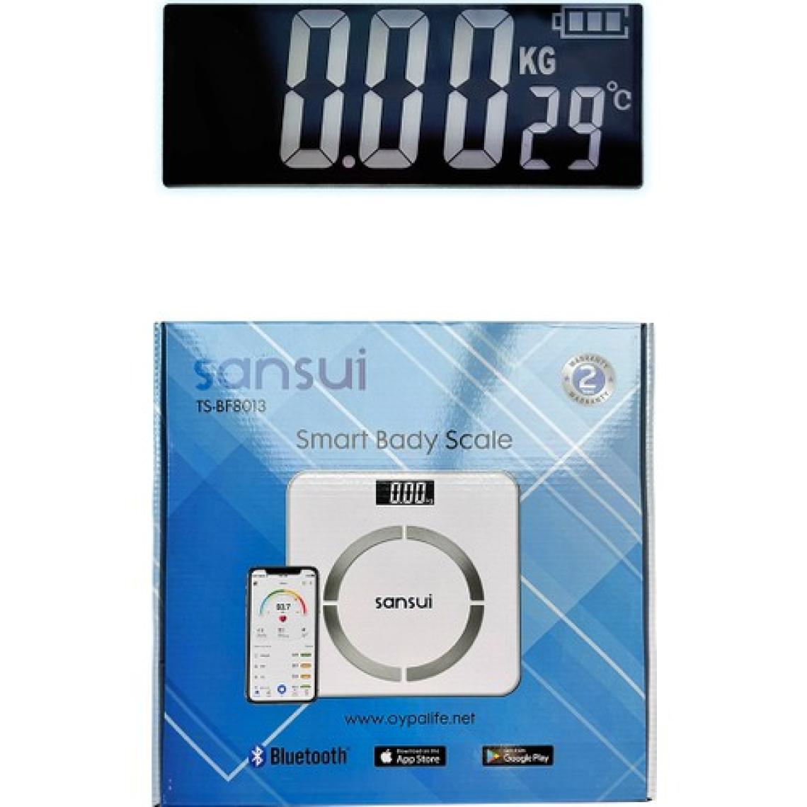 Sansui Akıllı Yağ Ölçer Dijital Tartı Beyaz