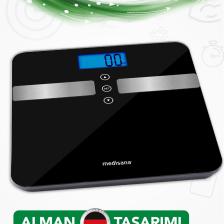 Alman Tasarım Geniş Işıklı Lcd Ekranlı Yağ Ölçer Fonksiyonlu Vücut Analizli Tartı Baskül