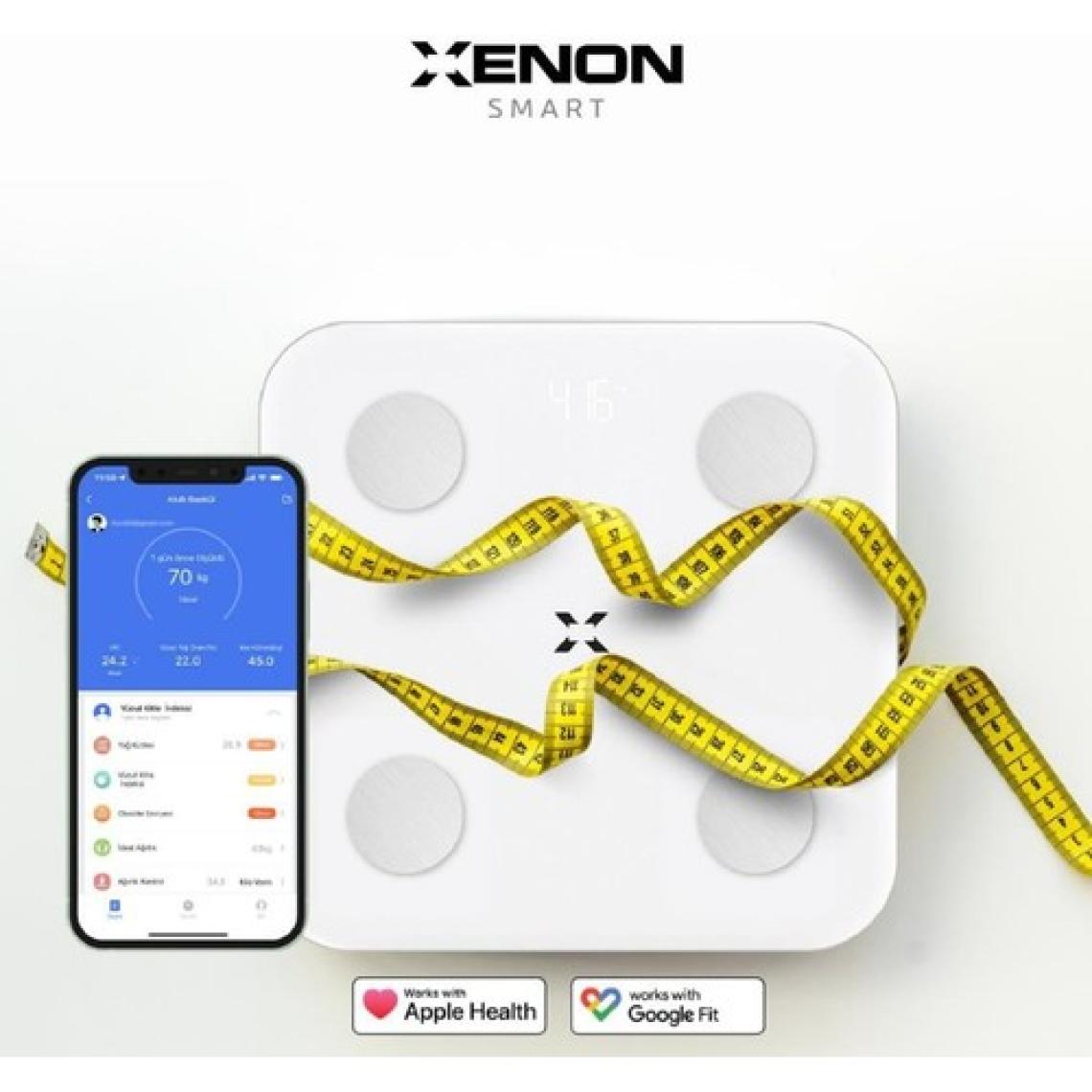 Xenon Smart Yeni Nesil Dijital Akıllı Tartı Yağ Kemik Kas Kütlesi Ölçen Vücut Veri Analizi Ölçümlü Baskül (180 kg kapasite) X8701