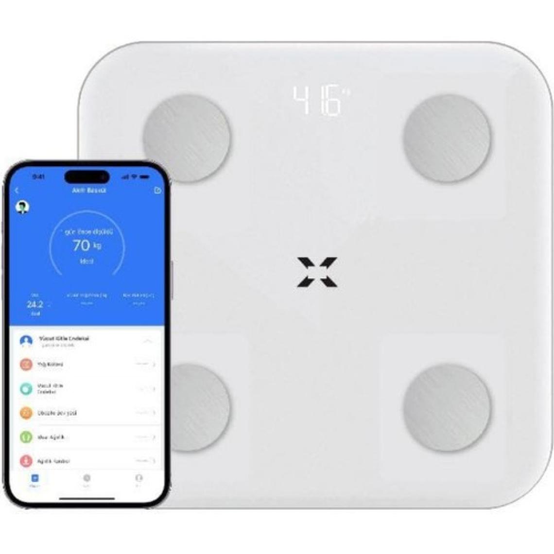 Xenon Smart Yeni Nesil Dijital Akıllı Tartı Yağ Kemik Kas Kütlesi Ölçen Vücut Veri Analizi Ölçümlü Baskül (180 kg kapasite) X8701