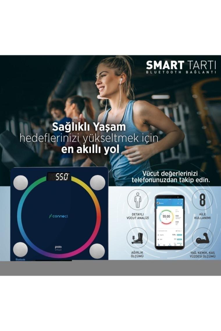 PoloSmart PSC04 Connect Yağ Ölçer Akıllı Bluetooth Baskül