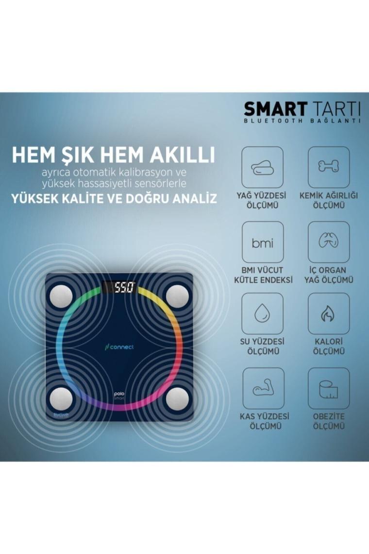 PoloSmart PSC04 Connect Yağ Ölçer Akıllı Bluetooth Baskül
