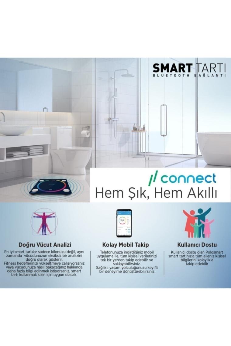 PoloSmart PSC04 Connect Yağ Ölçer Akıllı Bluetooth Baskül