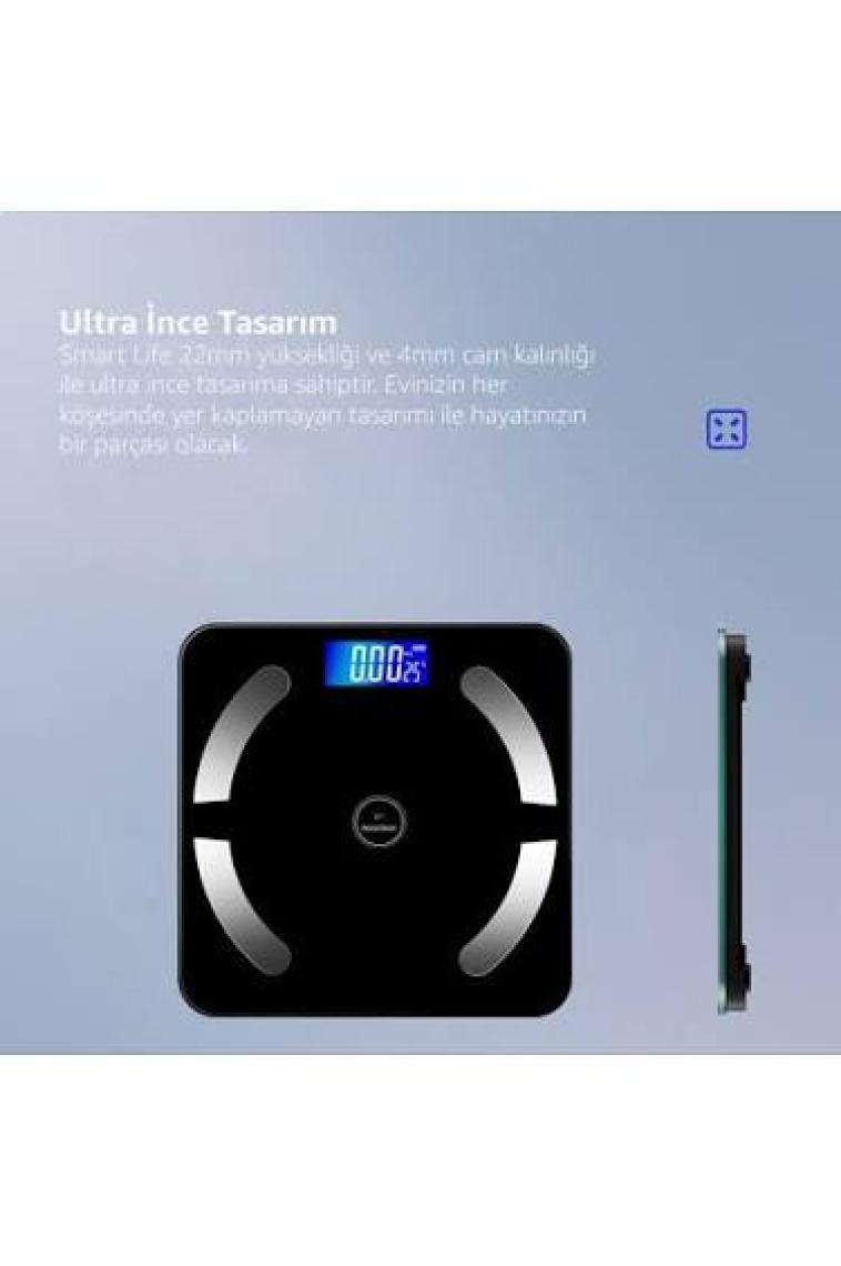 RossClean Smart Life Yağ Ölçer Fonksiyonlu Akıllı Bluetooth Tartı
