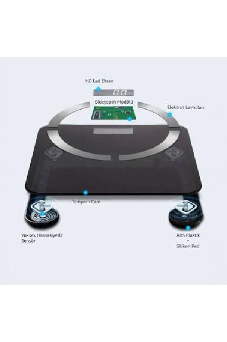 RossClean Smart Life Yağ Ölçer Fonksiyonlu Akıllı Bluetooth Tartı