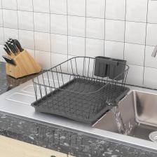TEK KATLI BULAŞIKLIK TABAKLIK OLUKLU TEPSİ MAT SİYAH KB085