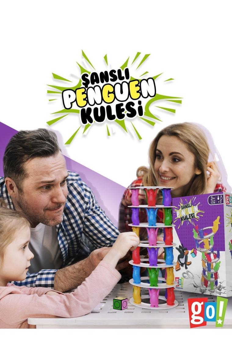 Şanslı Penguen Kulesi Eğitici Zeka Ve Aktivite Oyunu Eğlence Kutusu Eğitici Oyuncak - 1+ Yaş