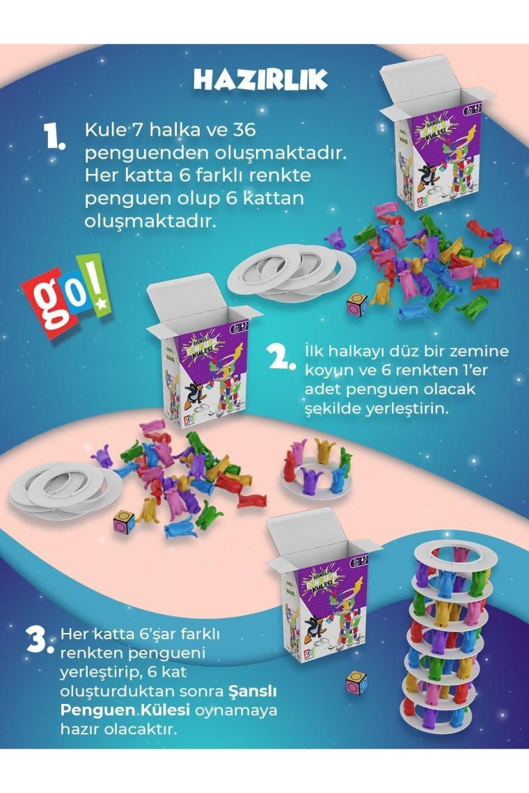 Şanslı Penguen Kulesi Eğitici Zeka Ve Aktivite Oyunu Eğlence Kutusu Eğitici Oyuncak - 1+ Yaş