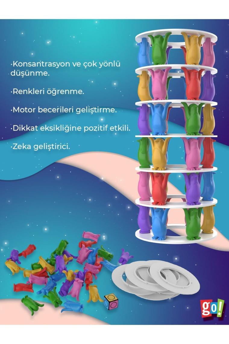 Şanslı Penguen Kulesi Eğitici Zeka Ve Aktivite Oyunu Eğlence Kutusu Eğitici Oyuncak - 1+ Yaş