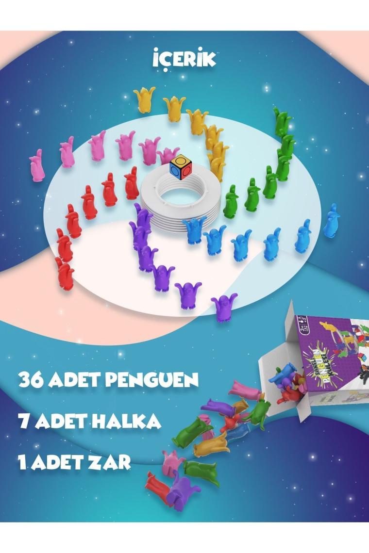 Şanslı Penguen Kulesi Eğitici Zeka Ve Aktivite Oyunu Eğlence Kutusu Eğitici Oyuncak - 1+ Yaş