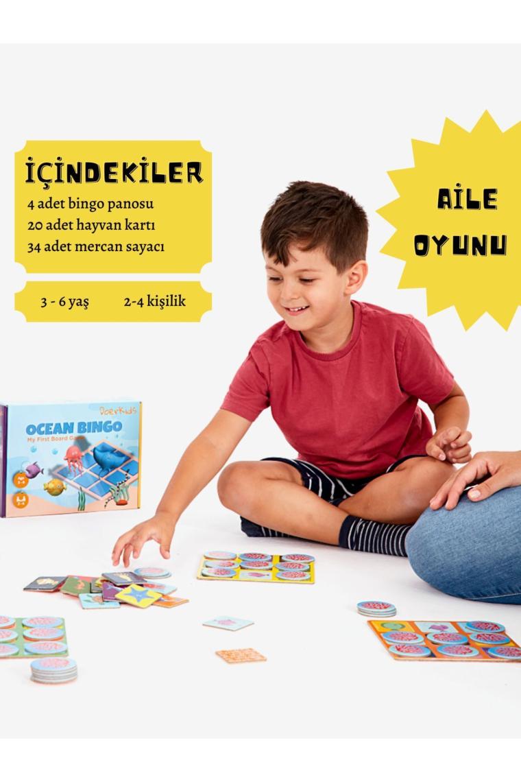 Okyanus Bingo- Okyanus Temalı Çocuk Tombalası 2 - 6 Yaş