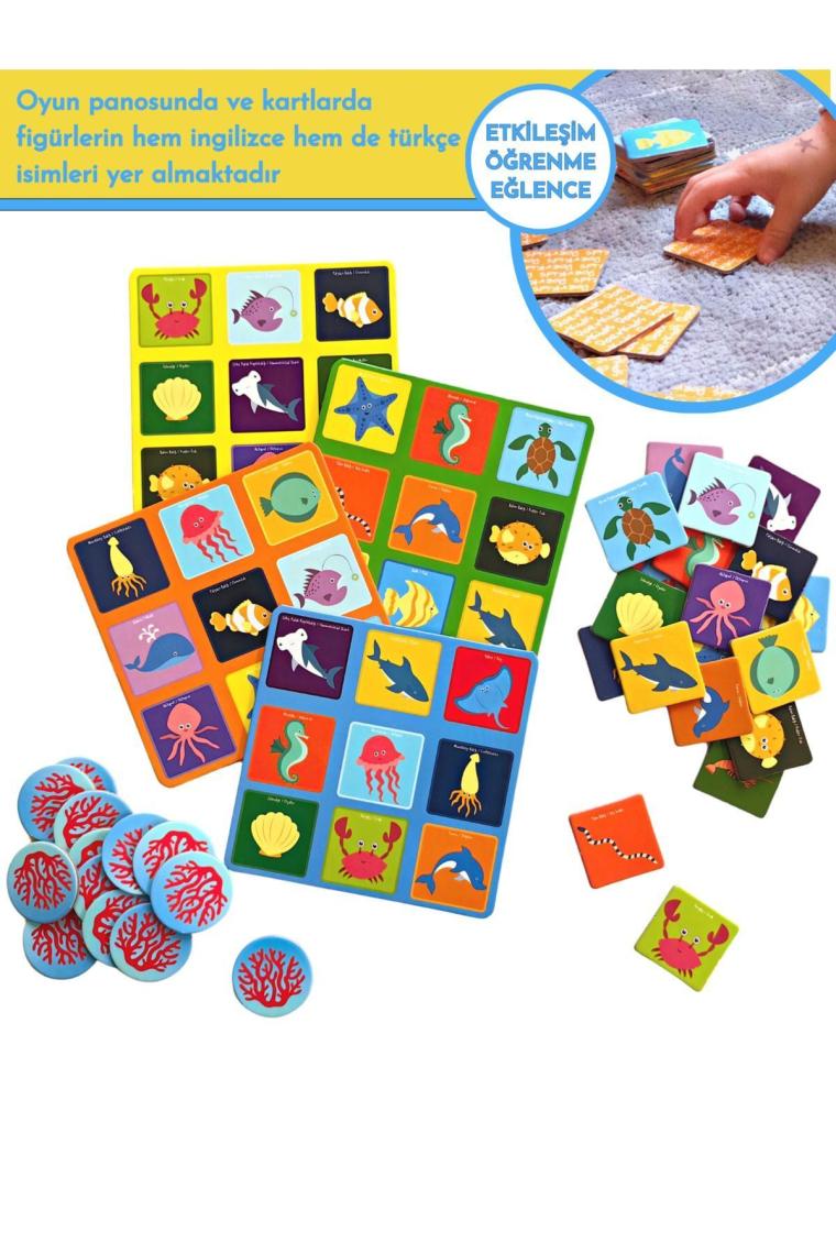 Okyanus Bingo- Okyanus Temalı Çocuk Tombalası 2 - 6 Yaş