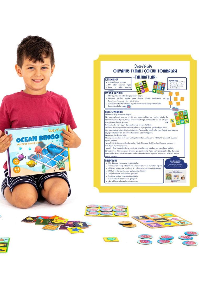 Okyanus Bingo- Okyanus Temalı Çocuk Tombalası 2 - 6 Yaş