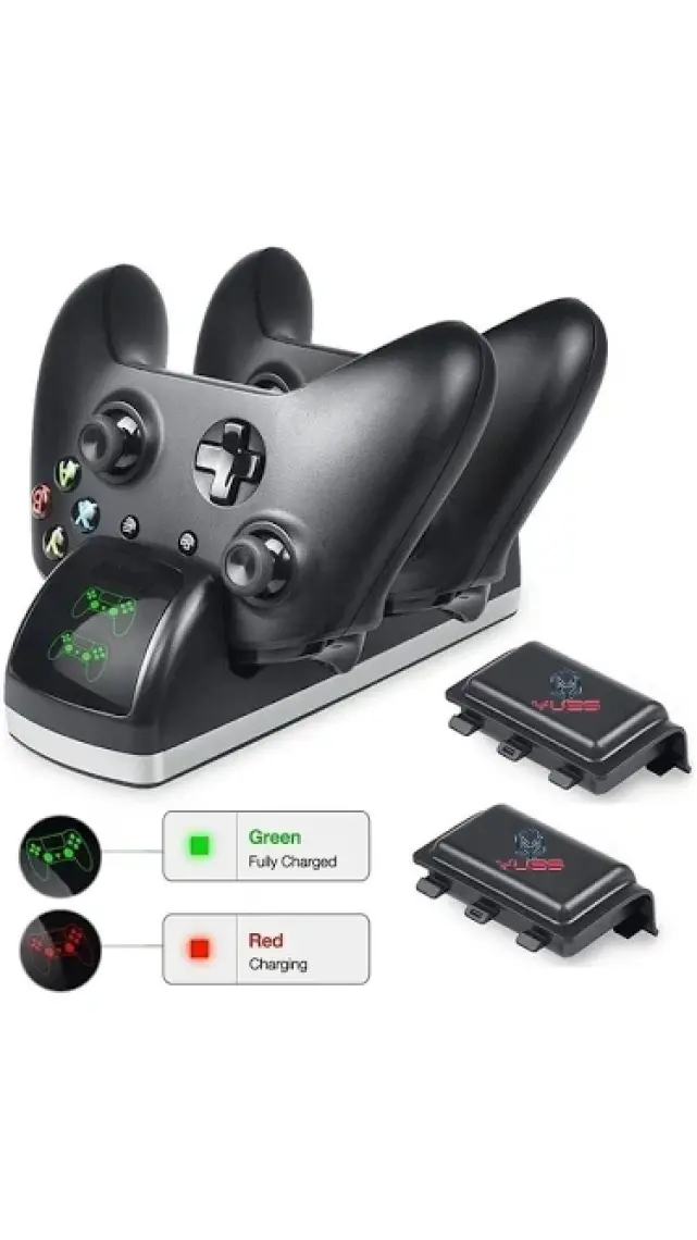 Yues Xbox One S Gamepad Oyun Kolu Şarj Stand Göstergeli + Batary Xbox One/one S/One X Uyumlu
