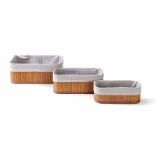 Deco&style Bambu 3'lü Sepet - Bej