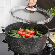 Falez Black Line 20 cm Derin Granit Tencere
