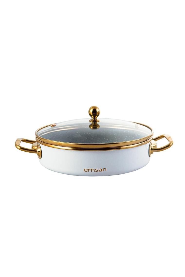 Troy 20 Cm Kapaklı Sahan Beyaz