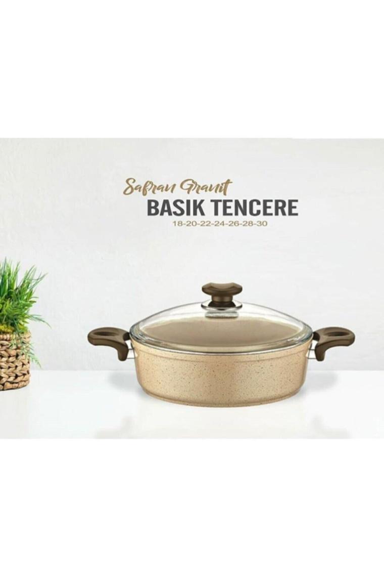 Safran Granit Basık Tencere 20 Cm