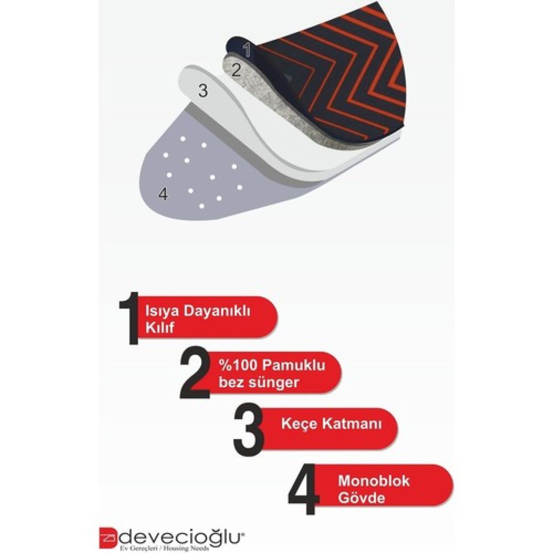 Devecioğlu Harbinger MM164 Trendboard Ütü Masası – Monoblok Gövde, %100 Pamuk Kılıf, Prizsiz, 42x123 cm, Dayanıklı ve Ergonomik Tasarım