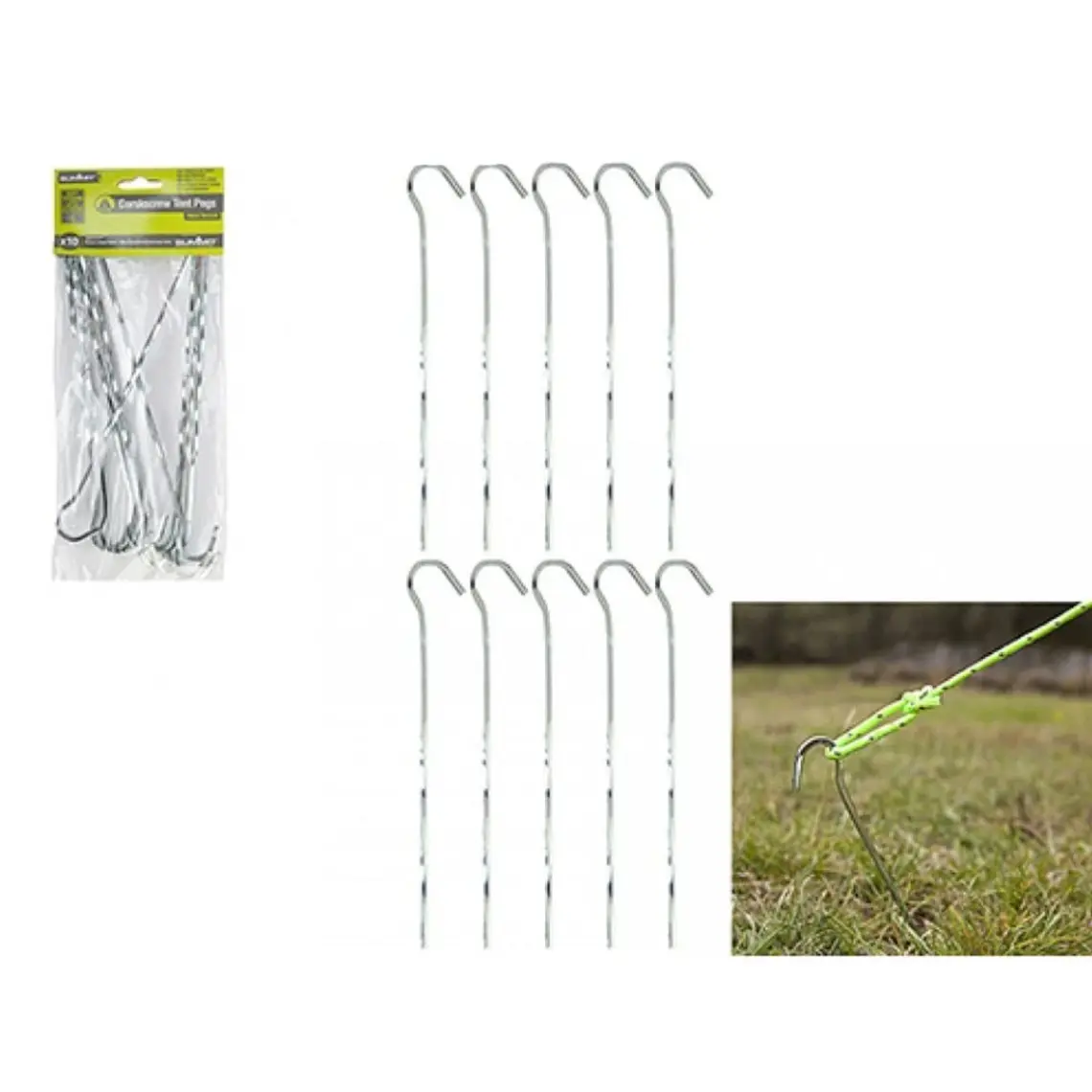 Summit Corkscrew Pegs 18CM Tirbuşon Çadır Kazığı 10'lu Paket