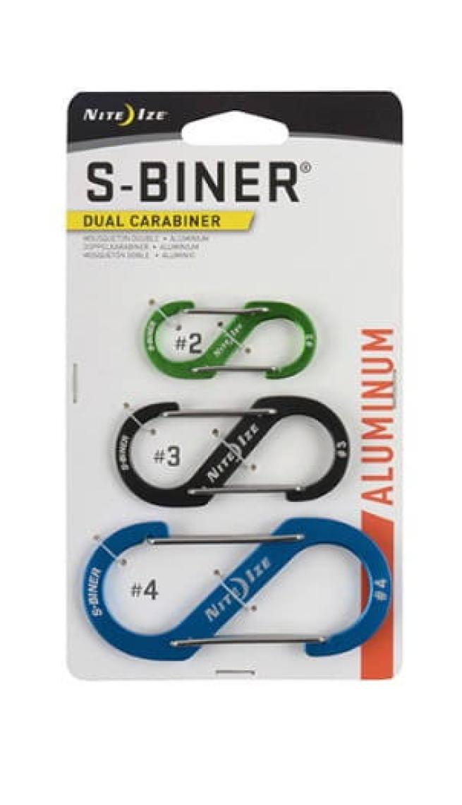 Nite Ize S-Biner Alüminyum Karabiner 3'lü Paket - Çok Renkli