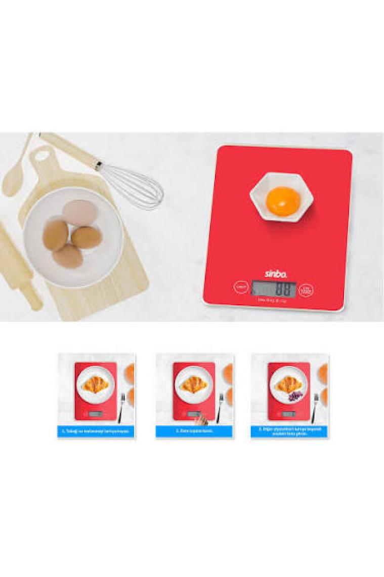 Go İthalat Cam Mutfak Tartısı Terazi LCD Ekran 5kg/1gr PİLLİ=CR2032 Gr/oz/ml/ıb Ölçüm S.K.S-4519
