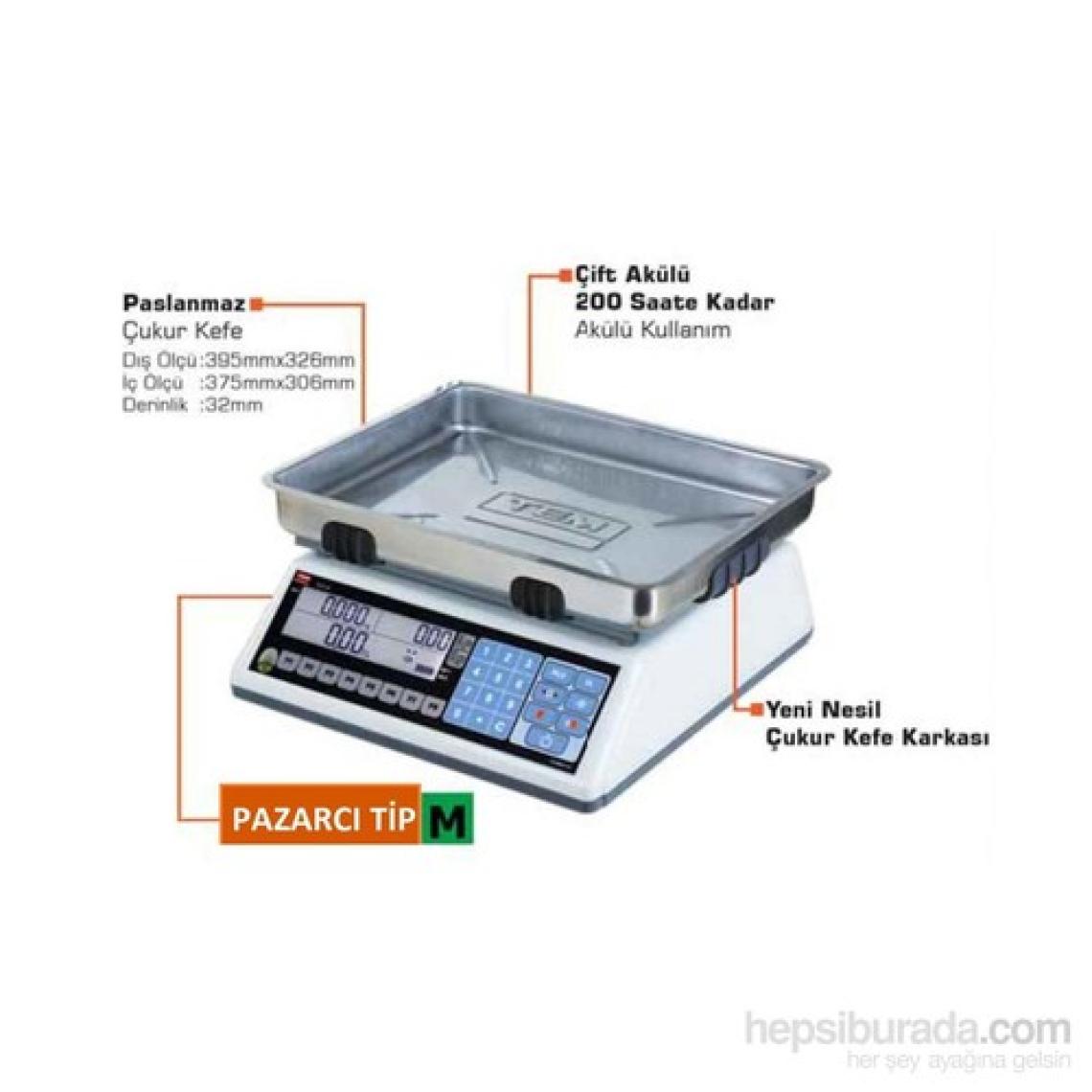Tem Ege-Lcd 30 Kg Fiyat Hsesaplamalı Boyunsuz Terazi