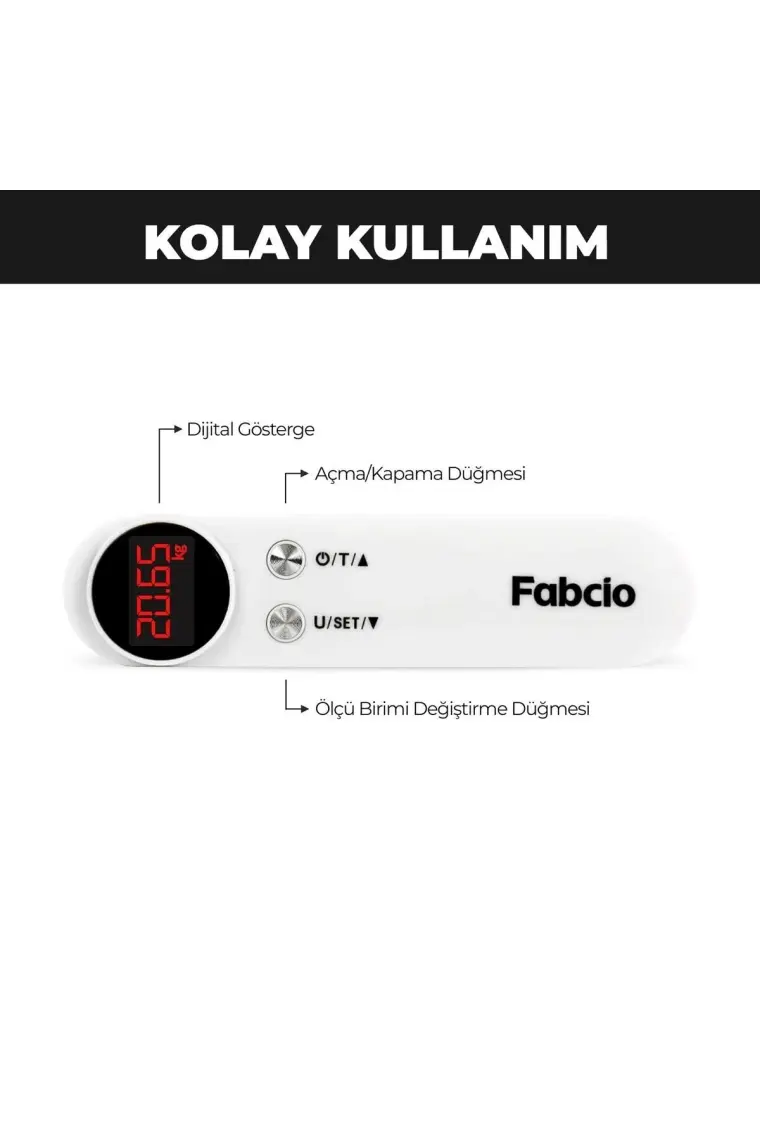 Fabcio Fitbag 50KG Kapasiteli Taşınabilir Dijital Seyahat / El Tartısı