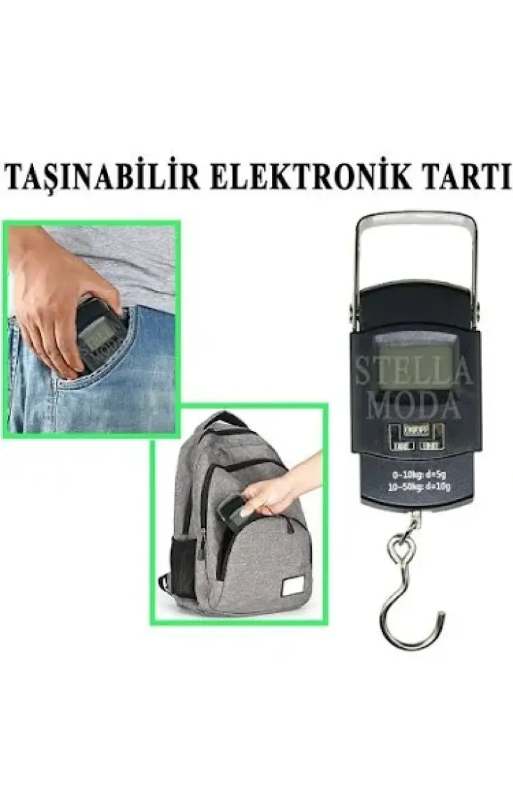 Stella Moda Kapasiteli Portatif El Tartısı Dijital LCD Ekranlı Kantar Terazi 50 kg