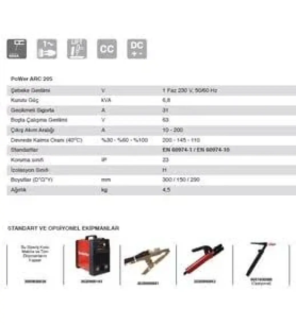 Gekamac Arc 200 Lt (İnverter Elektrot Kaynak Makinesi)