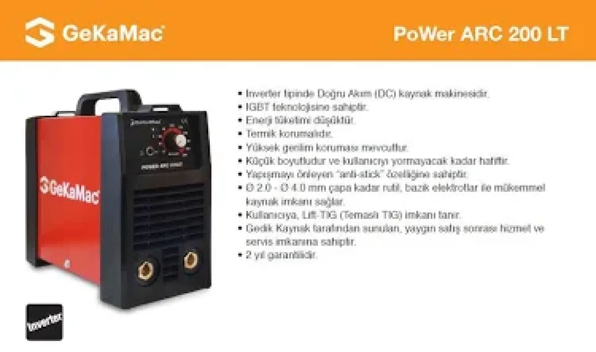 Gekamac Arc 200 Lt (İnverter Elektrot Kaynak Makinesi)