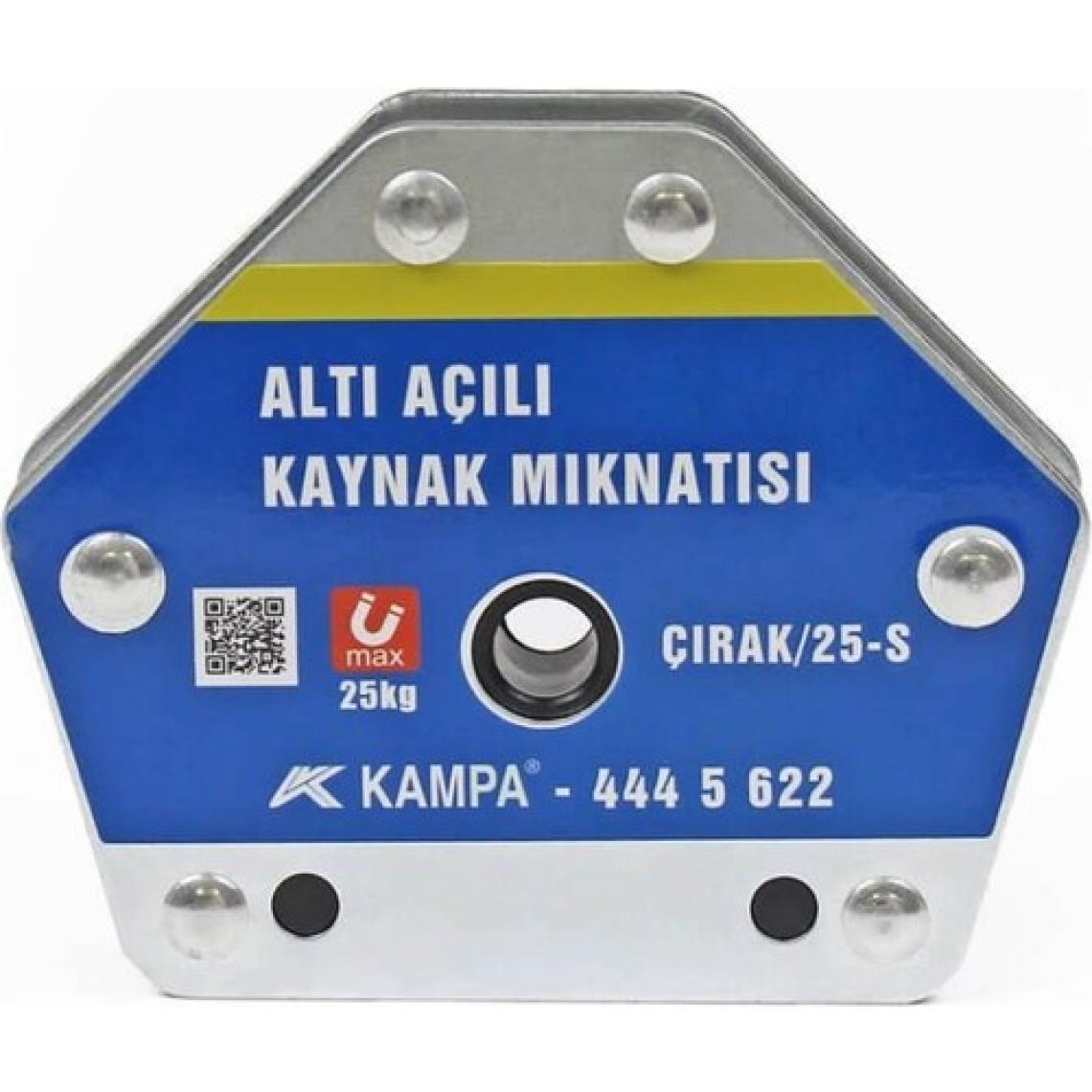 Kampa Çırak/25S Manyetik Kaynak Gönyesi 2 Adet 6 Açılı, 25 Kğ Kaynak Tutucu Mıknatıs