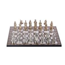 Büyük Boy Metal Osmanlı Bizans Satranç Takımı Parlak Ve Sedef Desenli Mdf Ahşap Satranç Tahtası (37x