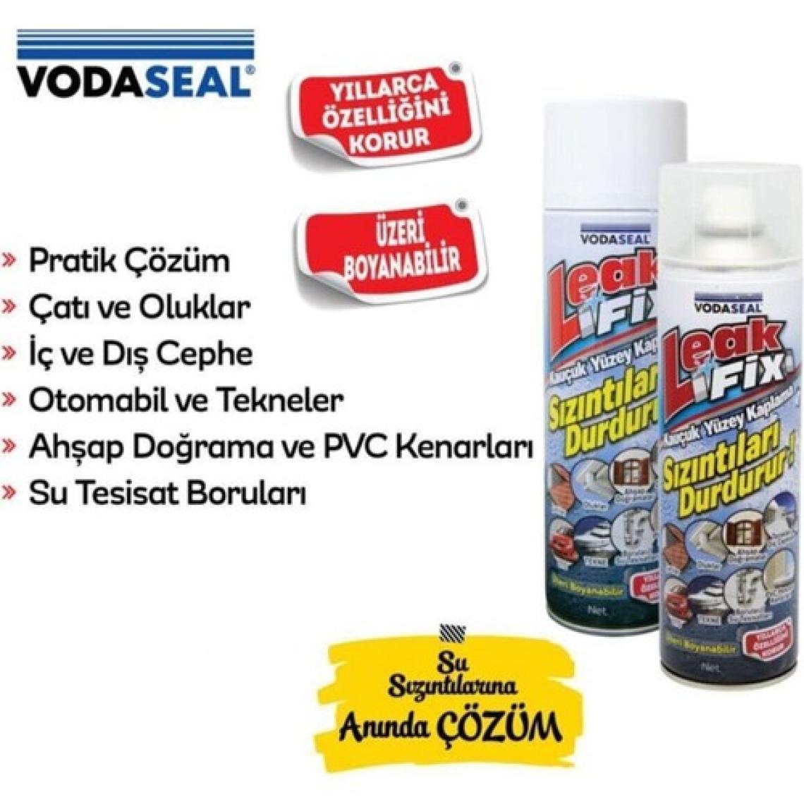 Vodaseal Leak Fix Su Geçirmez Sızdırmaz Sızıntı Önleyici Kauçuk Kaplama Izolasyon Şeffaf Sprey 200 Ml
