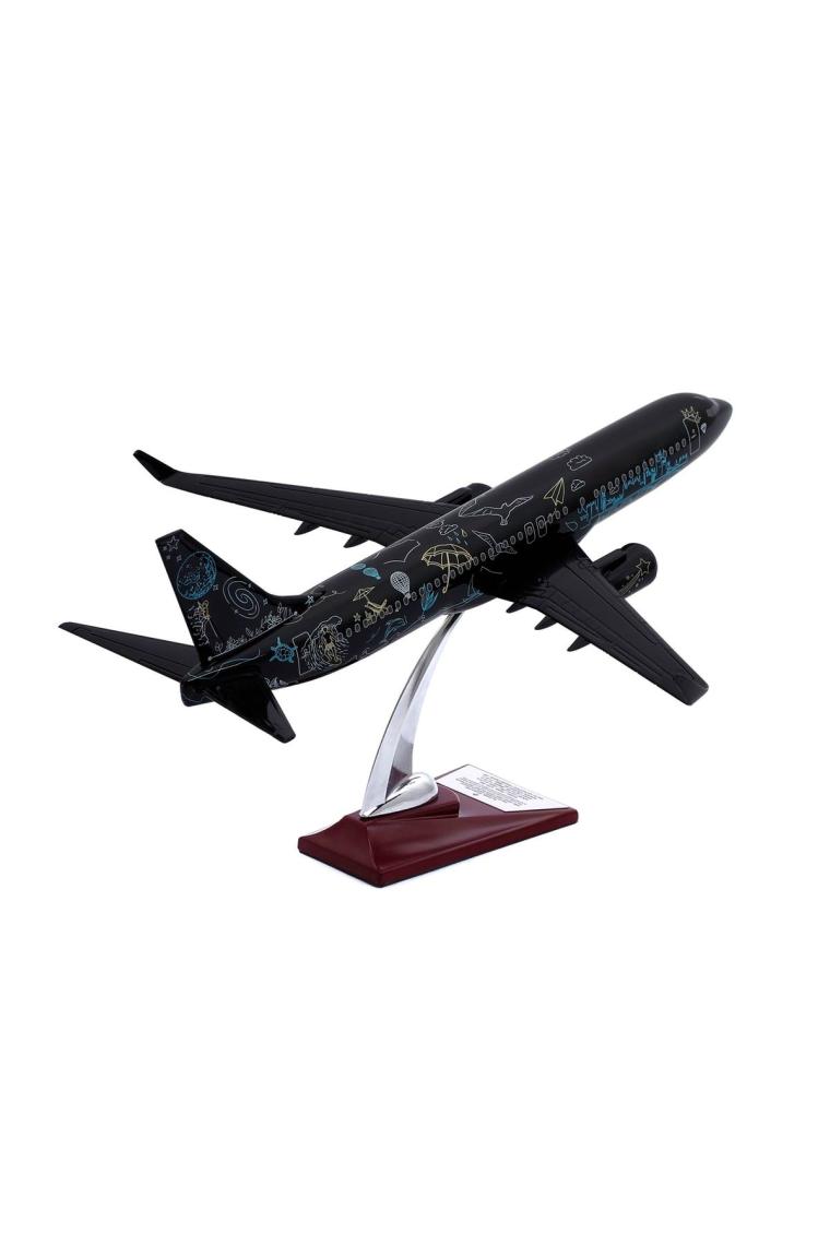 - Maket Uçak - Boeing 737-800 1/100 - Siyah Desenli Özel Tasarım Model Uçak