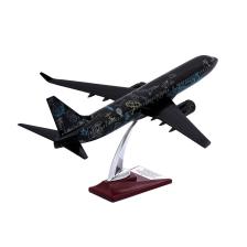- Maket Uçak - Boeing 737-800 1/100 - Siyah Desenli Özel Tasarım Model Uçak
