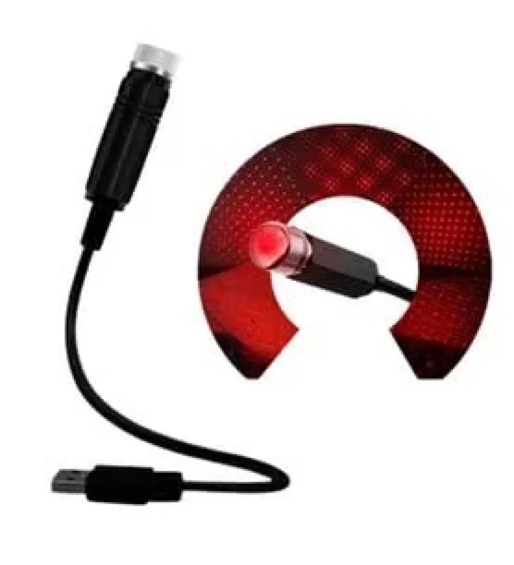 Kırmızı Ayak Altı Tavan LED Araç Içi Aydınlatma Oto Araba Iç Disko Ayarlanır USB Lamba Işık