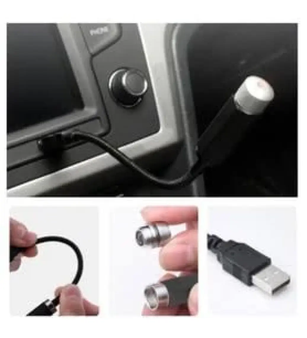Kırmızı Ayak Altı Tavan LED Araç Içi Aydınlatma Oto Araba Iç Disko Ayarlanır USB Lamba Işık